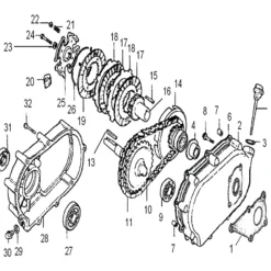 Wiltec Ölbadkupplung Q2 20 mm für LIFAN 5-6,5 PS Motor – GX140 GX160 GX200 – 168er Reihe – Benzinmotor Ersatzteil Fliehkraftkupplung – Einzylinder für Kleinmaschinen & Karts, 4-Takt Motor & OHV