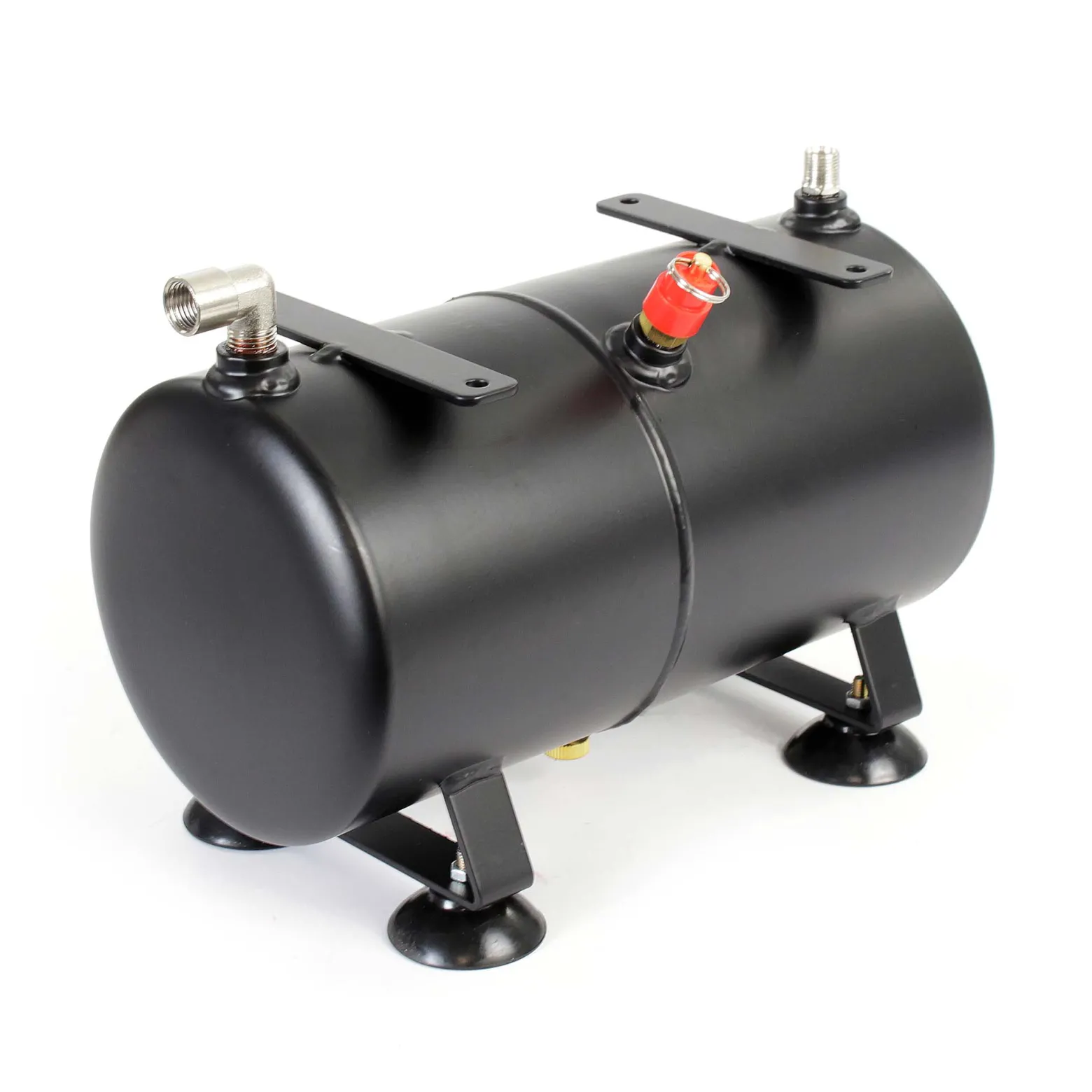 Wiltec 3 L Drucktank für Airbrush Kompressor AS186, 3x 9,52 mm IG, 1x 12,91 mm IG, bis 4 bar, Druckbehälter Ersatzteil, Airbrush Zubehör