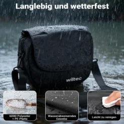 Wiltec Lenkertasche Fahrrad 5 l, kompakte Fahrradtasche für Lenker 26,5 x 9 x 21,5 cm, Lenkradtasche mit Schultergurt, ideal für E-Bike, Rennrad, Gravelbike