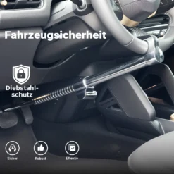 Wiltec Lenkradkralle Kupplungsschloss 360 x 110 x 48 mm als Lenkradsperre und Wegfahrsperre fürs Auto