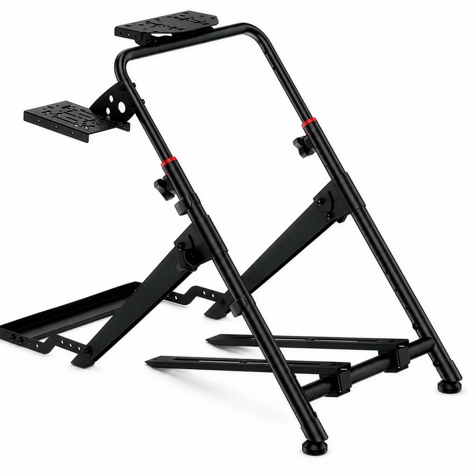 Wiltec Lenkradständer klappbar mit Pedalhalter belastbar bis 20 kg, höhenverstellbarer Sim Racing Stand kompatibel mit vielen Gaming Lenkrädern und Pedalen