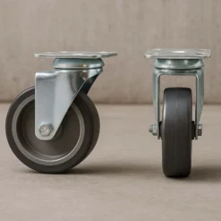 Wiltec Lenkrolle 75mm bis 75kg mit Kunststoffrad und Anbauplatte Transportrolle leiser Lauf, ungebremst Möbelrolle Laufrolle Möbel-Lenkrolle