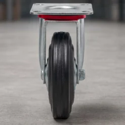 Wiltec Lenkrolle Ø75mm bis 50kg Tragkraft mit Gummirad, ungebremst, leiser Lauf, Transportrolle Möbelrolle Laufrolle Möbel-Lenkrolle