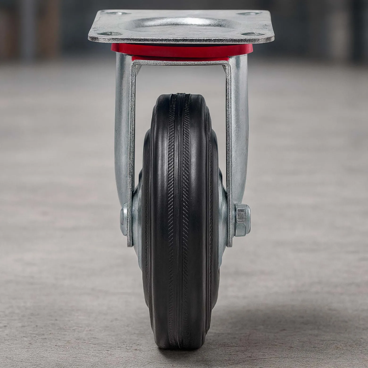 Wiltec Lenkrolle Ø100mm bis 70kg Tragkraft mit Gummirad ungebremst, leiser Lauf, Transportrolle Möbelrolle Laufrolle Möbel-Lenkrolle