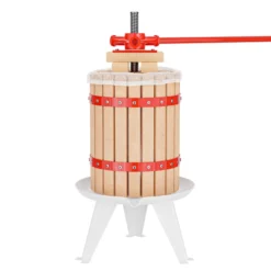 Wiltec 18L Obstpresse aus Buchenholz inkl. Presstuch, manuelle Weinpresse mit 280x365mm Korb, Apfelpresse Fruchtpresse für Obst Wein Maische