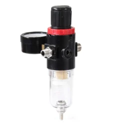 Wiltec Luftfilter mit Wasserabscheider und Druckregler bis 7 bar für Airbrush Kompressor, 2x 12,91 mm (1/4