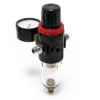 Wiltec Luftfilter mit Wasserabscheider und Druckregler bis 7 bar, 2x 12,91 mm (1/4"), 9,51 mm (1/8") Adapter, Zubehör für Airbrush Kompressor