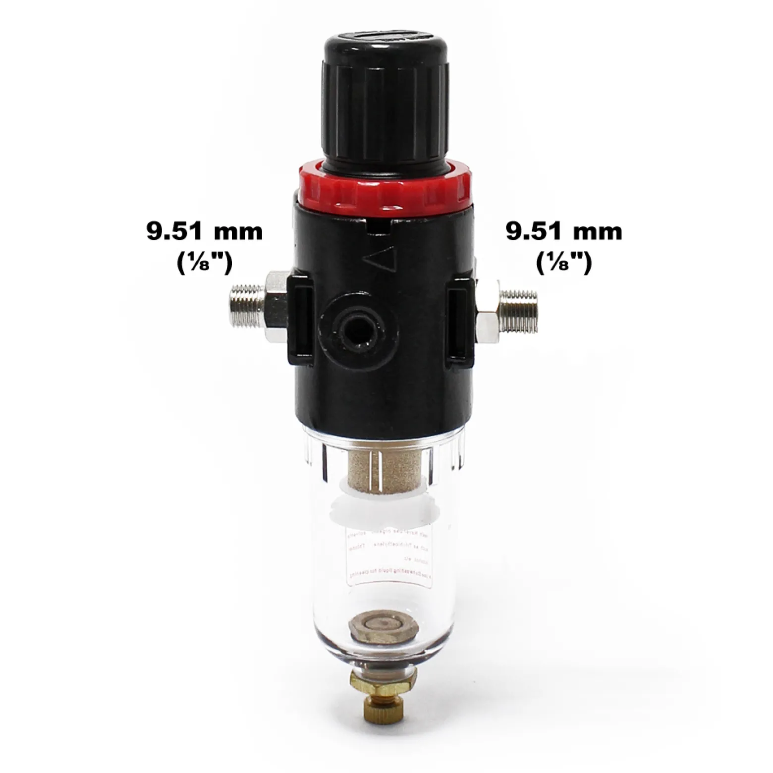 Wiltec Luftfilter mit Wasserabscheider und Druckregler bis 7 bar, 2x 12,91 mm (1/4"), 9,51 mm (1/8") Adapter, Zubehör für Airbrush Kompressor