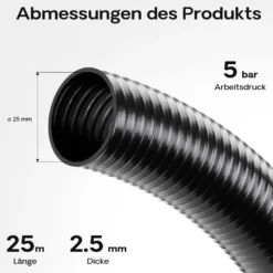 Wiltec Luisiana OM/I 25m Druck- und Saugschlauch Ø25mm 250g/m Pumpenschlauch Schlauch Pumpe Teich Teichschlauch