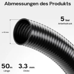 Wiltec Luisiana OM/I 50m Druck- und Saugschlauch Ø40mm 470g/m Pumpenschlauch Schlauch Pumpe Teich Teichschlauch