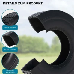 Wiltec Mantel Rasenmäherreifen Reifendecke Rasentraktor Aufsitzmäher Rasenmäher Zugkarren 16x5.00-8
