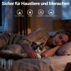 Wiltec Marderschreck mit Ultraschall und LED-Blitz für 20 m², batteriebetriebene Marderabwehr für Auto, Haus und Garten mit automatischer Ein- und Ausschaltfunktion