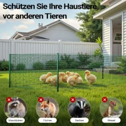 Wiltec Maschendrahtzaun Grün 90 cm x 10 m, 0,6 mm Stärke 25x25 mm Maschengröße, Volierendraht 6-Eck aus Stahl verzinkt, Drahtgitter, Vogeldraht