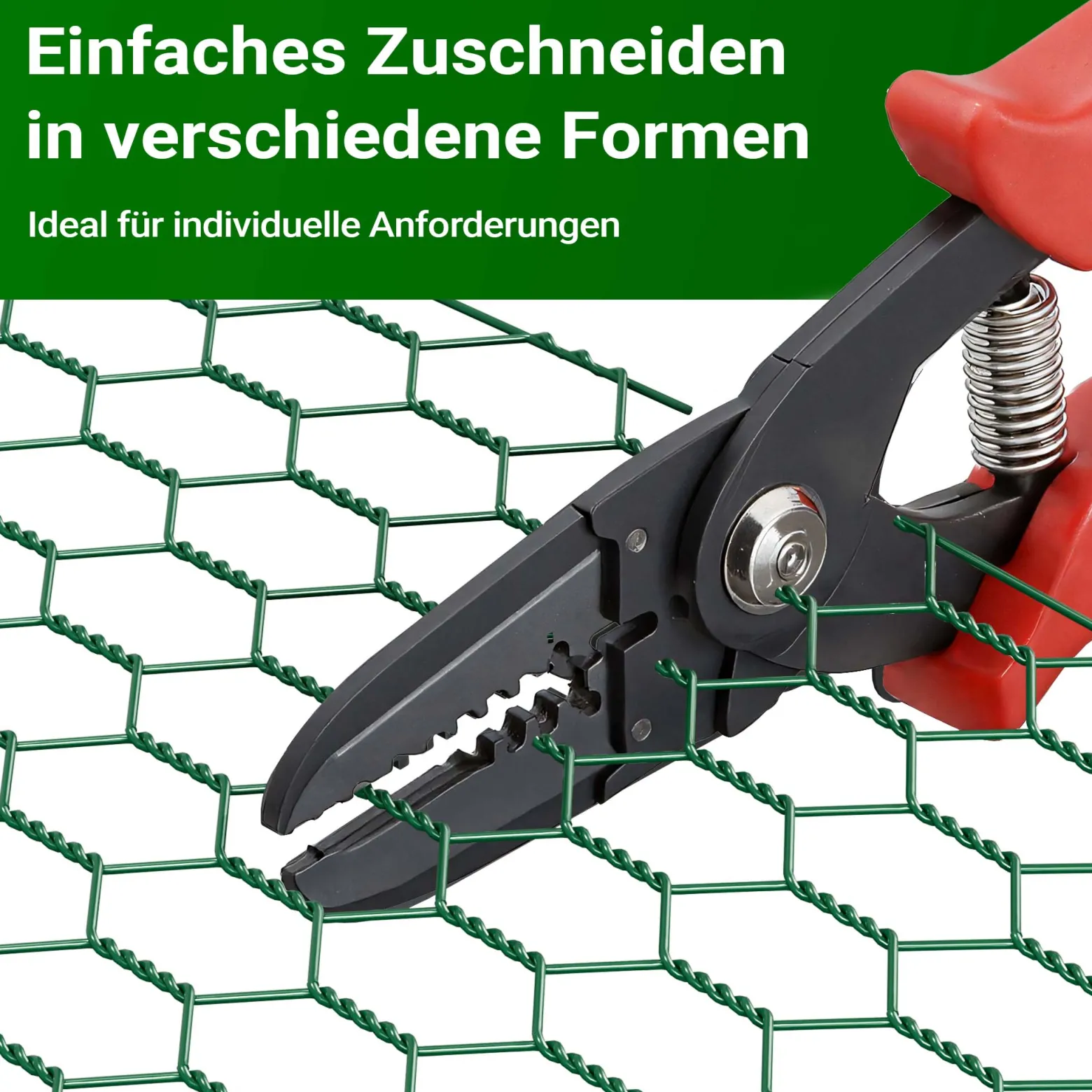 Wiltec Maschendrahtzaun Grün 90 cm x 10 m, 0,6 mm Stärke 25x25 mm Maschengröße, Volierendraht 6-Eck aus Stahl verzinkt, Drahtgitter, Vogeldraht