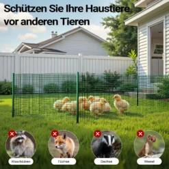 Wiltec Maschendrahtzaun Grün 1x10 m 50 cm Höhe 0,9 mm Stärke 12x12 mm Maschengröße, Volierendraht 4-Eck aus Stahl verzinkt, Drahtgitter, Vogeldraht