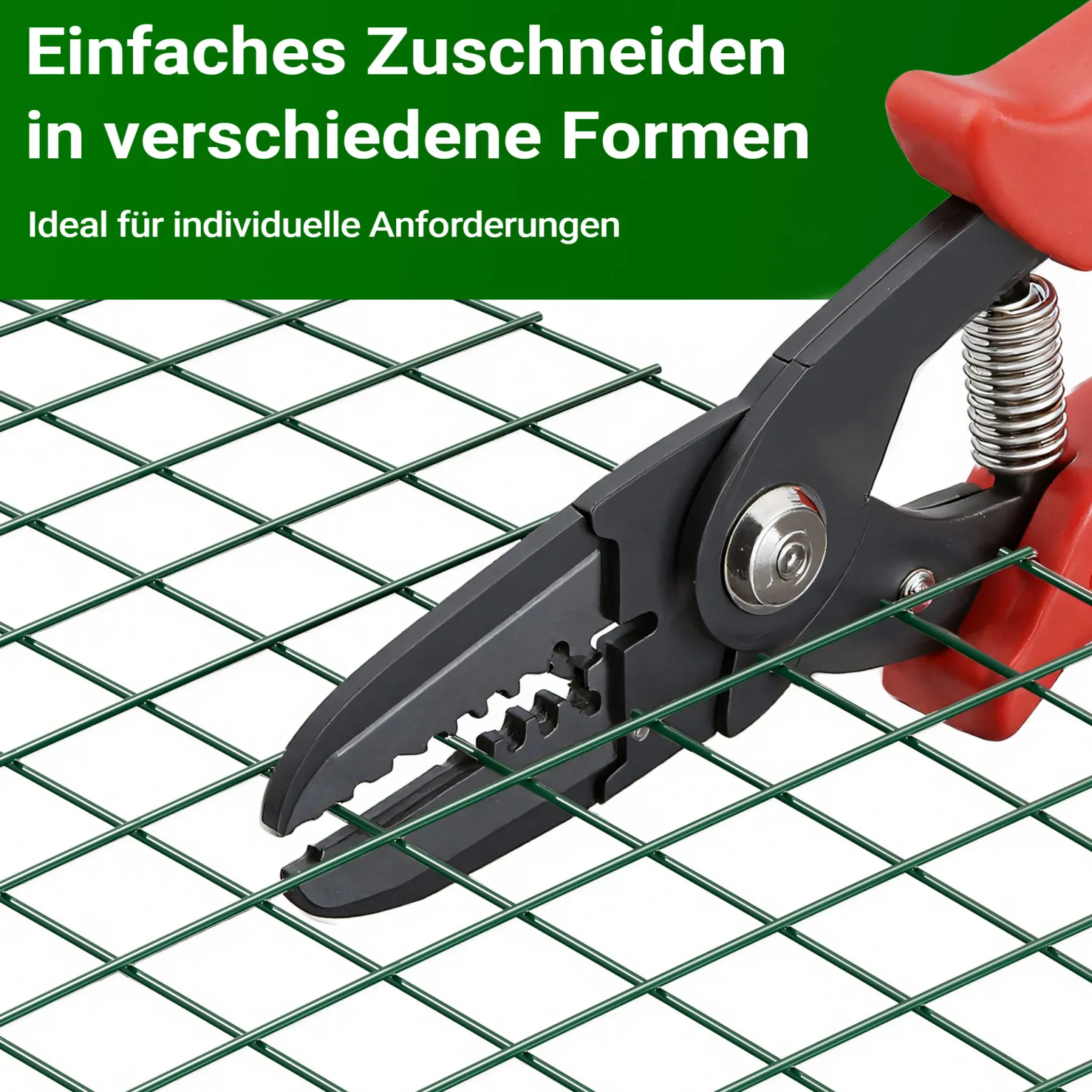 Wiltec Maschendrahtzaun Grün 1x10 m 50 cm Höhe 0,9 mm Stärke 19x19 mm Maschengröße, Volierendraht 4-Eck aus Stahl verzinkt, Drahtgitter, Vogeldraht