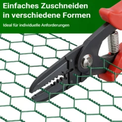 Wiltec Maschendrahtzaun Grün 90 cm x 25 m, 0,9 mm Stärke 25x25 mm Maschengröße, Volierendraht 6-Eck aus Stahl verzinkt, Drahtgitter, Vogeldraht