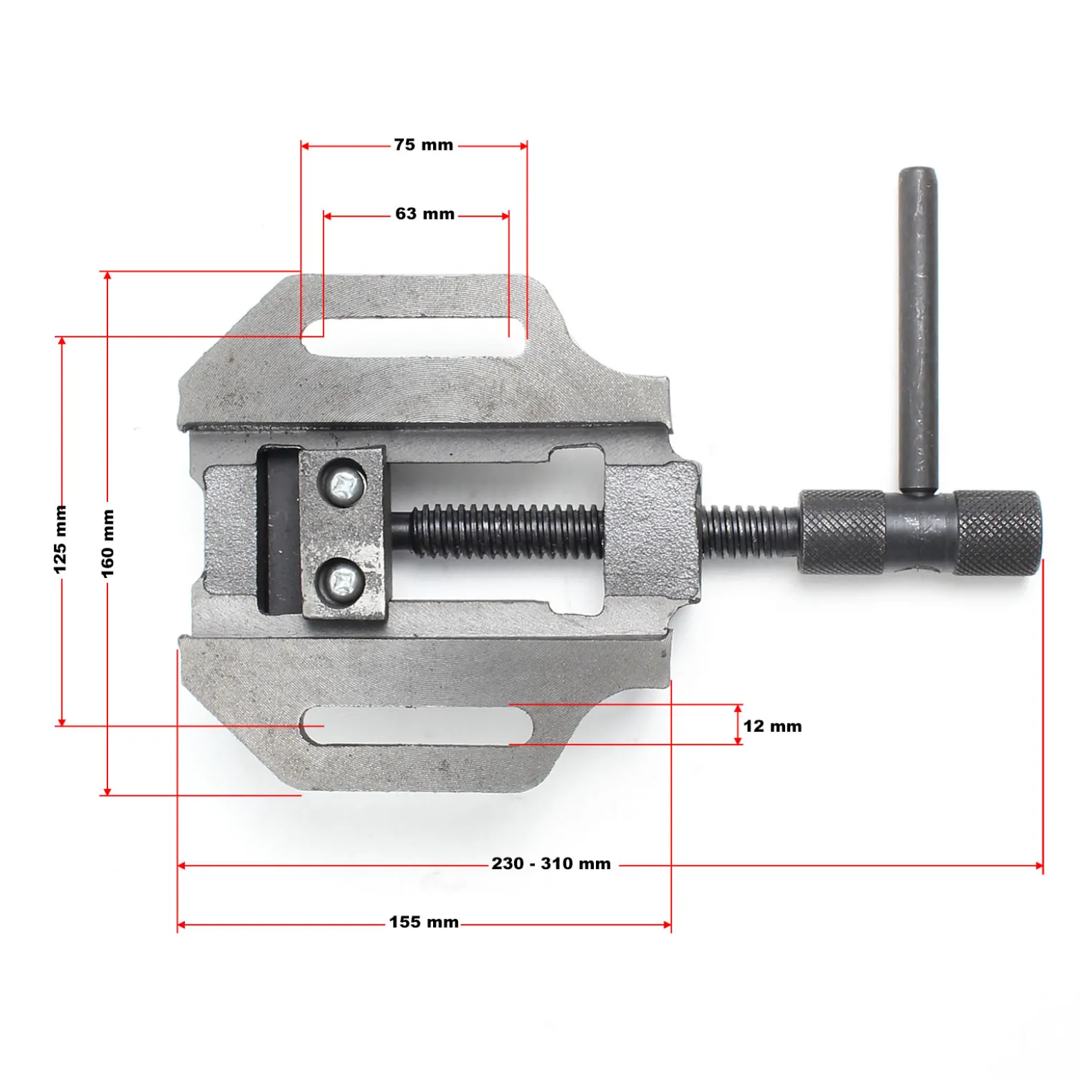 Wiltec Maschinenschraubstock 100 mm Backenbreite, Schraubstock für Werkstatt, Bohrmaschinenschraubstock als Spannwerkzeug