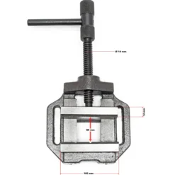 Wiltec Maschinenschraubstock 100 mm Backenbreite, Schraubstock für Werkstatt, Bohrmaschinenschraubstock als Spannwerkzeug