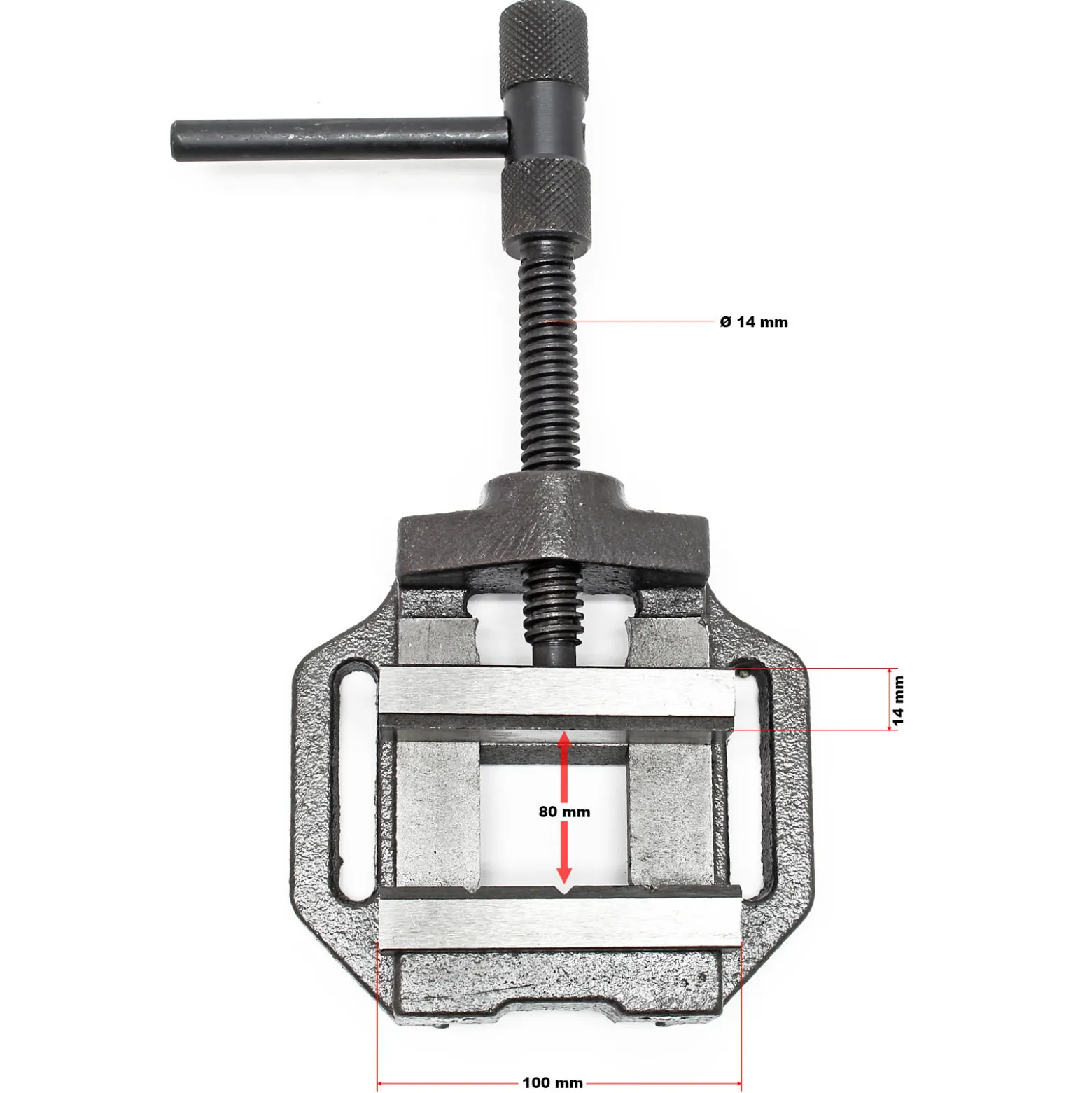 Wiltec Maschinenschraubstock 100 mm Backenbreite, Schraubstock für Werkstatt, Bohrmaschinenschraubstock als Spannwerkzeug