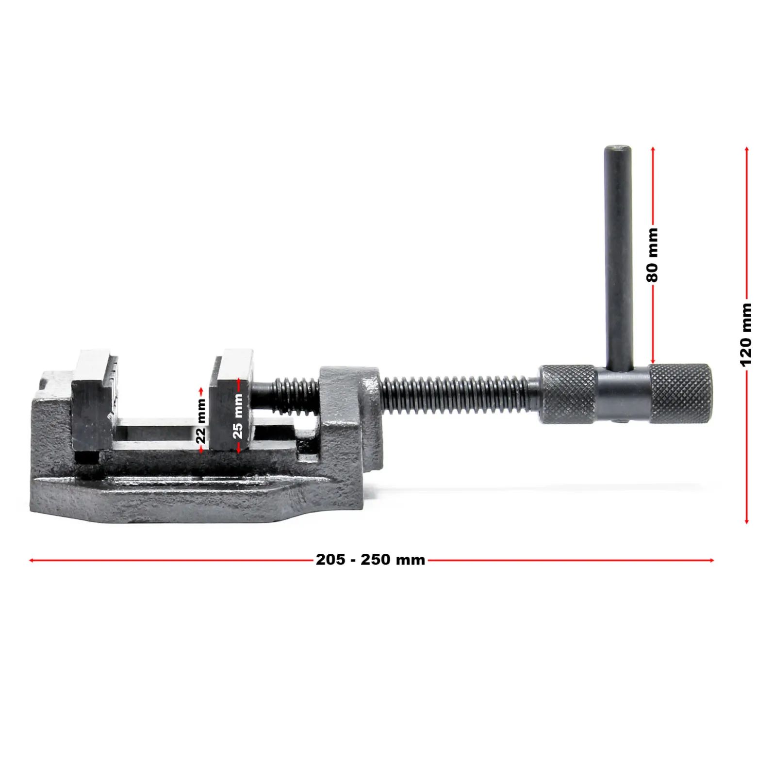 Wiltec Maschinenschraubstock 75 mm Backenbreite, Schraubstock für Werkstatt, Bohrmaschinenschraubstock als Spannwerkzeug