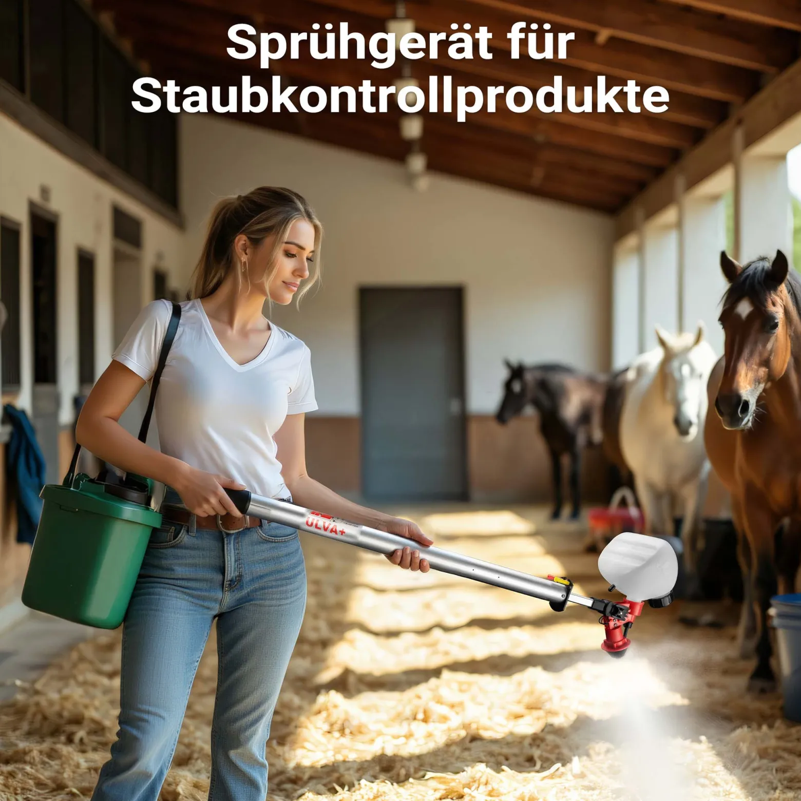 Wiltec MicroULV+ Sprühgerät batteriebetrieben mit 3 Düsen 45-115 ml/min, Sprüher 125 x 23 cm für Staubbindemittel RevestoPur® ideal für Pferdestall