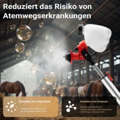 Wiltec MicroULV+ Sprühgerät batteriebetrieben mit 3 Düsen 45-115 ml/min, Sprüher 125 x 23 cm für Staubbindemittel RevestoPur® ideal für Pferdestall