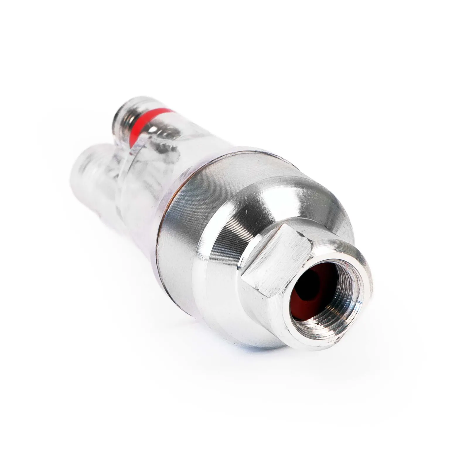 Wiltec Mini Luftfilter mit Wasserabscheider für Airbrush Kompressor, mit 2x 9,51mm (1/8") Gewinde, Zubehör, für Modellbau, Tattoos, Nailart