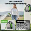 Wiltec Mini Schlauchabroller, Schlauchtrommel mit 10 m PVC Schlauch, Gartenschlauchtrommel aus PP, Wasserschlauch Trommel mit verstellbarer Düse