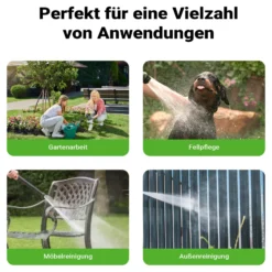 Wiltec Mini Schlauchabroller, Schlauchtrommel mit 10 m PVC Schlauch, Gartenschlauchtrommel aus PP, Wasserschlauch Trommel mit verstellbarer Düse