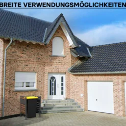 Wiltec Mülltonnenzaun aus Stahl in Holzoptik, Mülltonnenverkleidung für eine Tonne 60-240l, Mülltonnenbox, Sichtschutzzaun