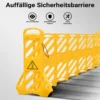 Wiltec mobile Absperrung aus Kunststoff faltbar 60 x 32 x 101 cm, Mobilzaun ausziehbar bis 3,9 m mit Rollen, Absperrzaun aus robustem Material