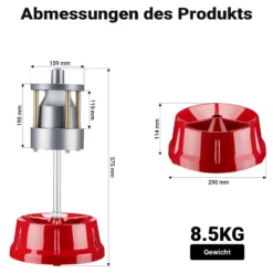 Wiltec Mobile Reifenwuchtmaschine 29 x 29 x 57,5 cm, Auswuchtmaschine rostbeständig, Reifenwuchtgerät für Radnaben 1 1/2" Auto und Motorrad Reifen