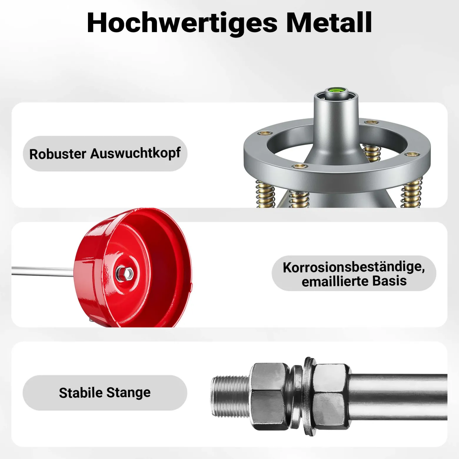 Wiltec Mobile Reifenwuchtmaschine 29 x 29 x 57,5 cm, Auswuchtmaschine rostbeständig, Reifenwuchtgerät für Radnaben 1 1/2" Auto und Motorrad Reifen