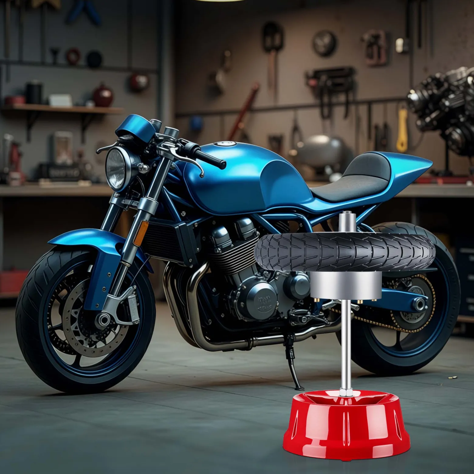Wiltec Mobile Reifenwuchtmaschine 29 x 29 x 57,5 cm, Auswuchtmaschine rostbeständig, Reifenwuchtgerät für Radnaben 1 1/2" Auto und Motorrad Reifen