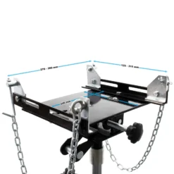 Wiltec Mobiler Getriebeheber hydraulisch 500 kg 87-179 cm Hubhöhe, mit 4 Laufrollen, Halteplatte, Pedal, hydraulischer Motorheber für Kfz und Lkw