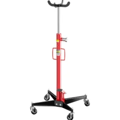 Wiltec Mobiler Getriebeheber hydraulisch 500 kg 110-195 cm Hubhöhe, mit 4 Stahlrollen, Aufnahmekralle, Pedal, hydraulischer Motorheber für Kfz und Lkw