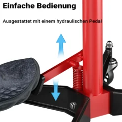 Wiltec Mobiler Getriebeheber hydraulisch 500 kg 110-195 cm Hubhöhe, mit 4 Stahlrollen, Aufnahmekralle, Pedal, hydraulischer Motorheber für Kfz und Lkw