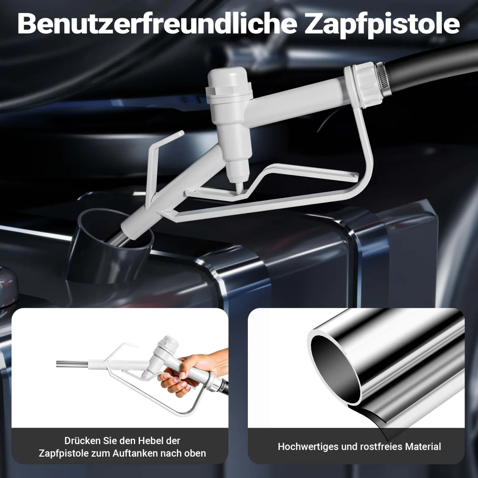 Wiltec mobile Tankanlage 60 l mit 12 V Pumpe, Kraftstoffbehälter für Diesel und Benzin, tragbarer Kraftstoff Kanister für flexibles Tanken