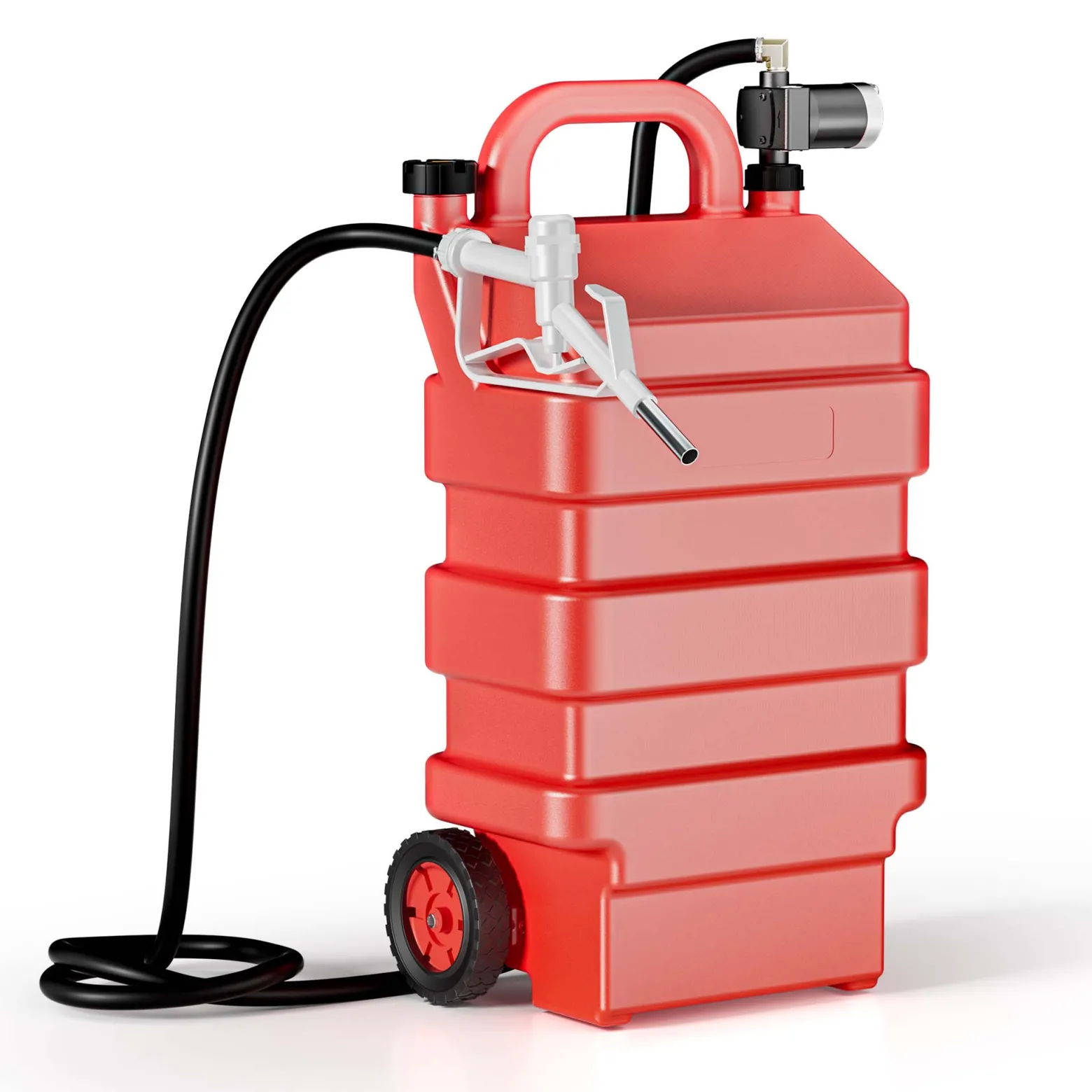 Wiltec mobile Tankanlage 60 l mit 12 V Pumpe, Kraftstoffbehälter für Diesel und Benzin, tragbarer Kraftstoff Kanister für flexibles Tanken