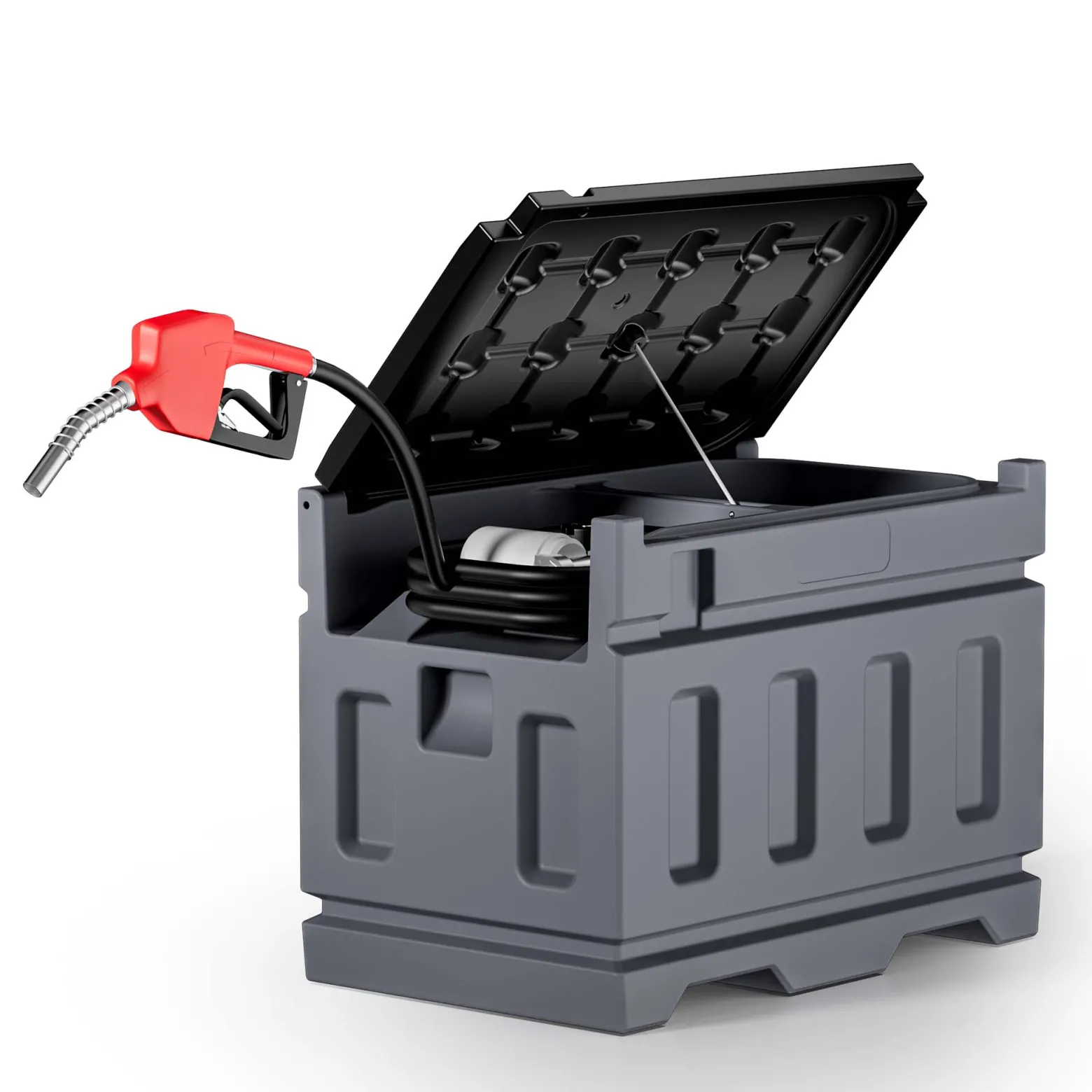 Wiltec mobile Tankanlage 180 l mit 12 V Pumpe, Kraftstoffbehälter für Dieselkraftstoff, tragbare Dieseltankanlage für flexibles Tanken