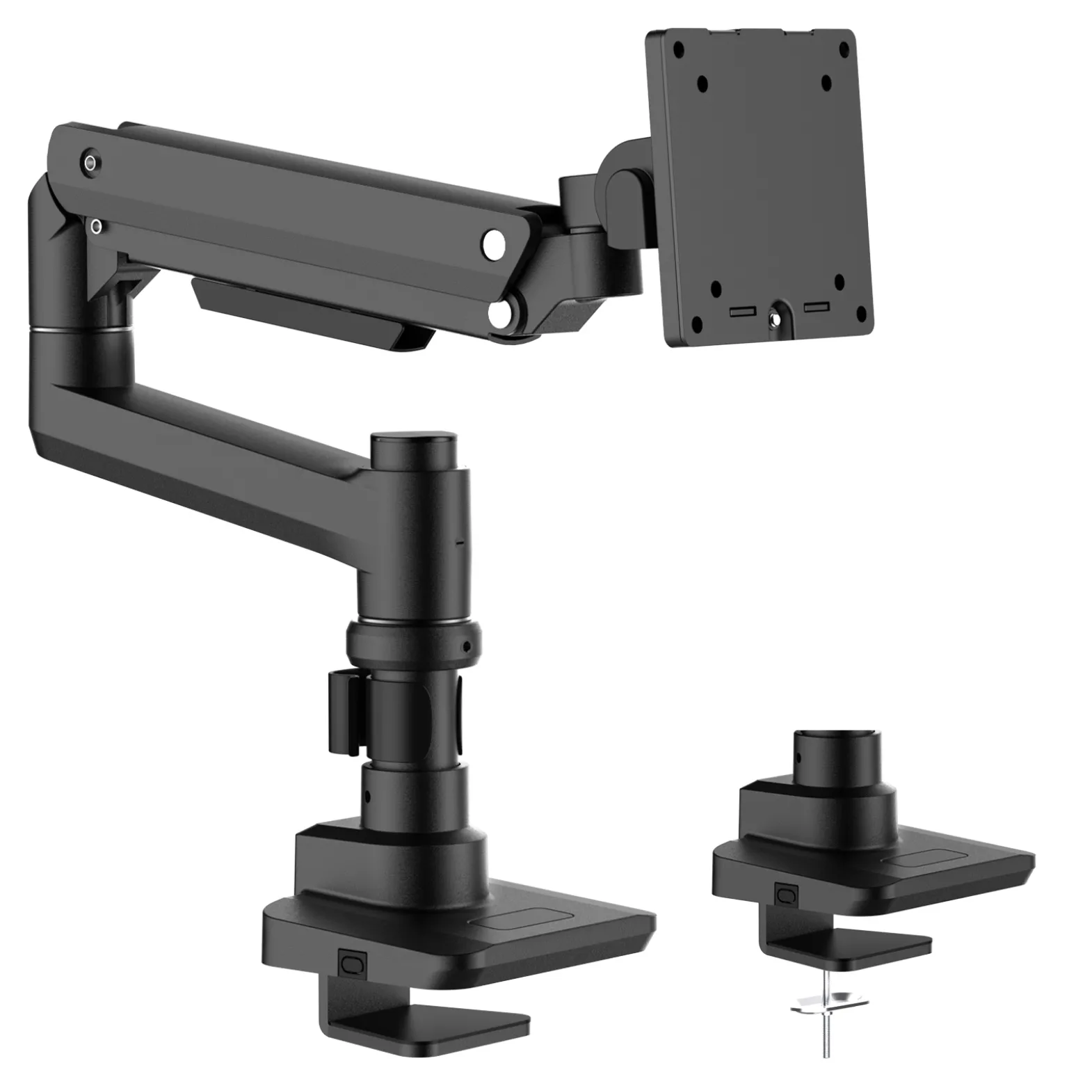 Wiltec Monitorhalterung Schreibtisch mit VESA-Platte für flache & gebogene Monitore, Bildschirmhalterung bis 20 kg, Monitorhalter mit Tischklemme