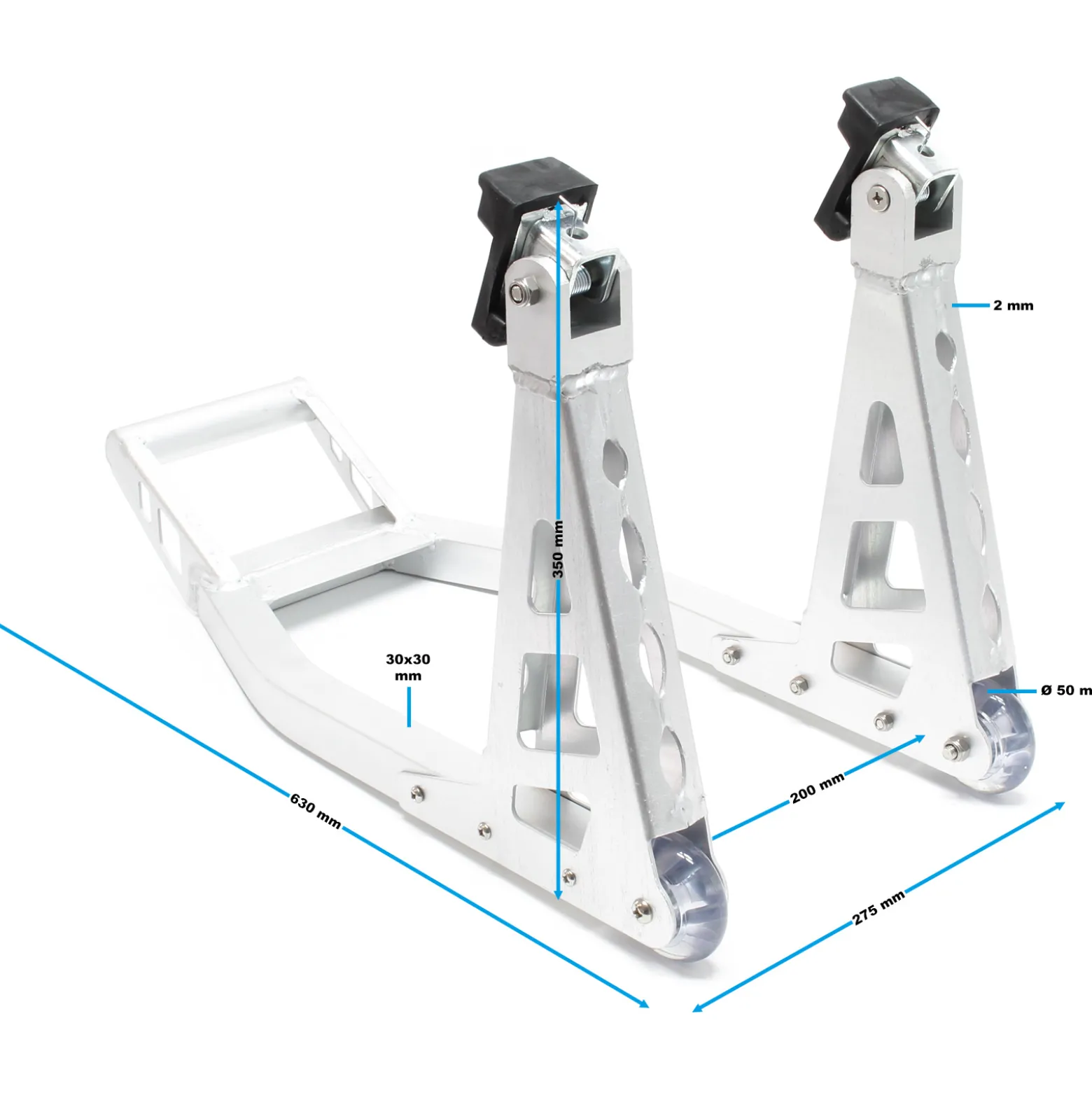 Wiltec Motorradständer für 200-238 mm Vorderrad, bis 317 kg, Motorradheber aus Aluminium, als Montageständer und zur Lagerung