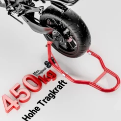 Wiltec Motorradständer vorne für 230-290 mm Reifen, 670 x 445 mm, als Montagehilfe aus Stahl für Vorderrad, Motorradheber bis 450 kg, Frontheber
