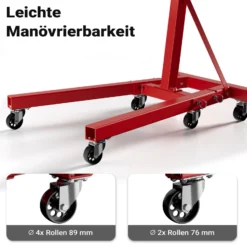 Wiltec Motorständer bis zu 900kg aus lackiertem Stahl mit Rollen Motorheber, Getriebeheber, Getriebehalter