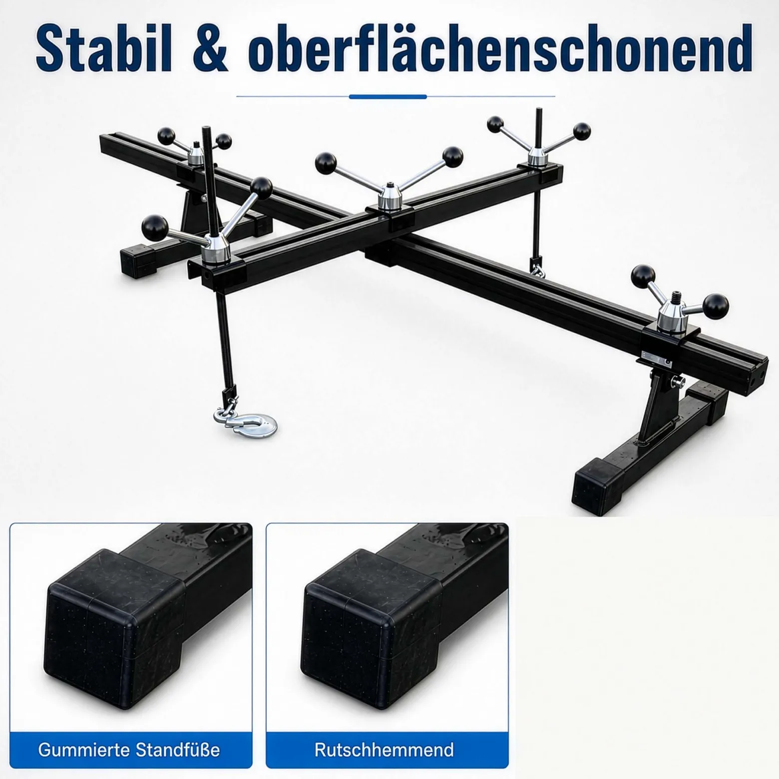 Wiltec Motortraverse Motorhalter 500 kg mit Querträger, verstellbare Motorbrücke 400–1400 mm, Motorstütze für Motor und Getriebe