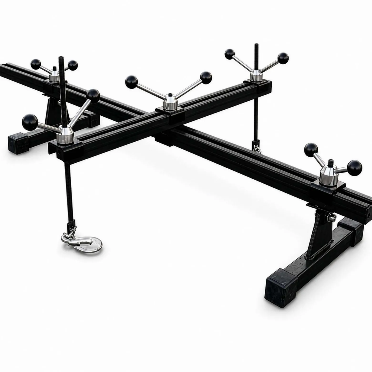 Wiltec Motortraverse Motorhalter 500 kg mit Querträger, verstellbare Motorbrücke 400–1400 mm, Motorstütze für Motor und Getriebe
