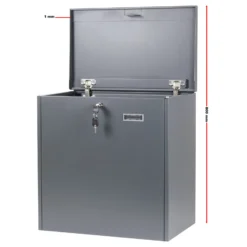 Wiltec Paketkasten grau 508 x 315 x 500 mm, Paketbox Zuhause, private Paketannahme passend für Pakete und Päckchen, Standbriefkasten Wandbriefkasten Stahl
