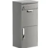 Wiltec Paketkasten grau 500 x 370 x 1120 mm, Paketbox Zuhause, private Paketannahme passend für Pakete und Päckchen, Standbriefkasten Stahl