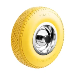 Wiltec Pannensicheres PU Rad 3.00-4 75 x 255 mm 100 kg, Polyurethan Vollgummi Schubkarren Komplettrad mit Stahlfelge, Schubkarrenrad pannensicher